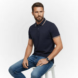 Polo Homme bleu marine mercerisé BACK to LEGEND
