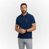 Polo bleu roi en tissu éponge pour homme BACK to LEGEND