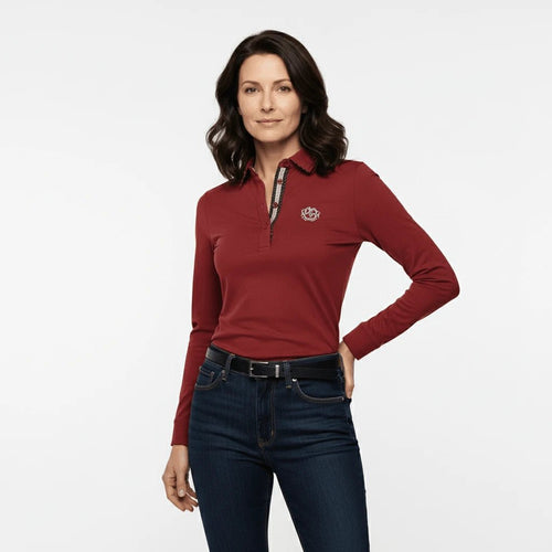 Polo femme bordeaux à manches longues Blacks Legend