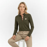 Polo femme vert kaki à manches longues Blacks Legend