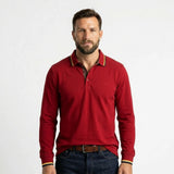Polo BACK TO LEGEND rouge effet toucher peau de pêche pour hommes