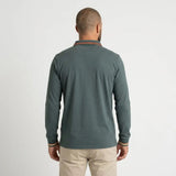 Polo BACK TO LEGEND à manches longues homme vert toucher peau de pêche