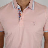 Polo homme rose pâle en jersey élasthanne Blacks Legend (zoom poitrine)