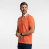 Polo slub orange à col contrasté pour homme BACK to LEGEND