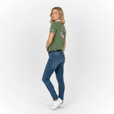 Polo vert Barbarians n°8 pour femme BACK TO LEGEND (vue de profil)