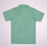 Polo vert cactus en tissu éponge pour homme BACK to LEGEND (vêtement à plat de dos)