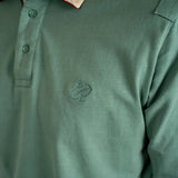 Polo manches longues vert d'eau multi patch Back to Legend (zoom poitrine)