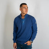 Pull camionneur boutonné bleu pour hommes BACK to LEGEND