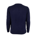 Pull homme couleur indigo col V (vue de dos)