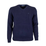 Pull homme couleur indigo col V