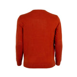 Pull homme orange col v en coton et cachemire (vue de dos)