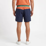 Short de bain BACK TO LEGEND tricolore marine/orange/vert pour homme