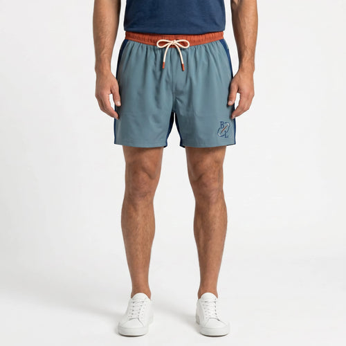 Short de bain BACK TO LEGEND tricolore turquoise/bleu/orange pour homme