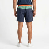 Short de bain BACK TO LEGEND tricolore vert/marine/orange pour homme