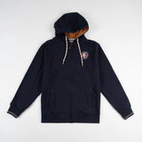 Sweat à capuche bleu marine full zip pour homme BACK TO LEGEND (vêtement à plat de face)