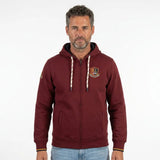 Sweat à capuche bordeaux full zip pour homme BACK TO LEGEND