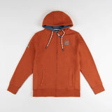 Sweat à capuche orange full zip pour homme BACK TO LEGEND (vêtement à plat de face)