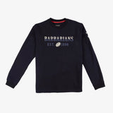 Sweat Barbarians bleu marine col rond BACK TO LEGEND (vêtement à plat de face)