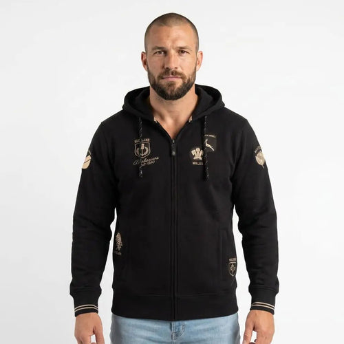 Sweat zippé noir à capuche Barbarians multi-nation BACK TO LEGEND