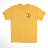 T-shirt expédition jaune ocre pour homme à col rond BACK to LEGEND (vêtement à plat de face)