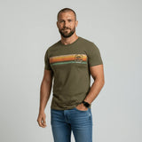 T-shirt expédition kaki col rond pour homme BACK to LEGEND