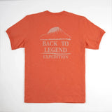 T-shirt expédition rose corail pour homme à col rond BACK to LEGEND (vêtement à plat de dos)