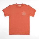 T-shirt expédition rose corail pour homme à col rond BACK to LEGEND (vêtement à plat de face)
