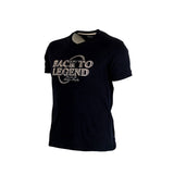 T-shirt noir BACK to LEGEND - Passion for Historic Rugby (vue de 3/4 face)