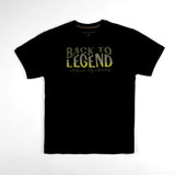 T-shirt homme noir col rond BACK TO LEGEND (vêtement à plat de face)