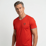 T-shirt orange col V pour homme BACK to LEGEND