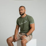 T-shirt vert col rond Barbarians BACK to LEGEND