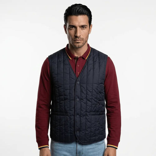 Veste homme sans manches matelassée bleu marine BACK TO LEGEND