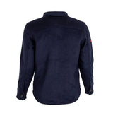 Veste surchemise bleue en laine et polyester (vue de dos)