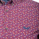 Chemise à fleurs bordeaux A612CL74-BO6-S - Blacks Legend