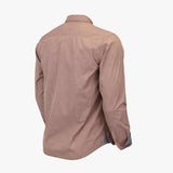 Chemise homme beige à manches longues et motif fantaisie (Vue de dos)