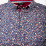 Chemise manches longues fleurie A122CL70-BL8-S#41579 - Blacks Legend