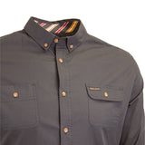 Chemise noire unie à manches longues Blacks Legend (Zoom poitrine)