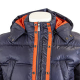 Parka bleu marine effet doudoune Blacks Legend (Zoom poitrine)