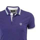 Polo bleu col rayé Blacks Legend (Zoom poitrine et col)