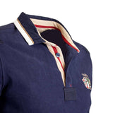 Polo à manches longues Barbarians bleu marine (Zoom boutonnière)