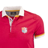 Polo rouge fuchsia col contrasté Blacks Legend (Zoom poitrine et col)