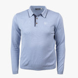 Pull homme bleu col polo - Blacks Legend (vue de face)