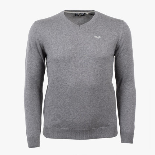 Pull Col V - Cachemire et Coton A612KN20-GR7-M - Blacks Legend