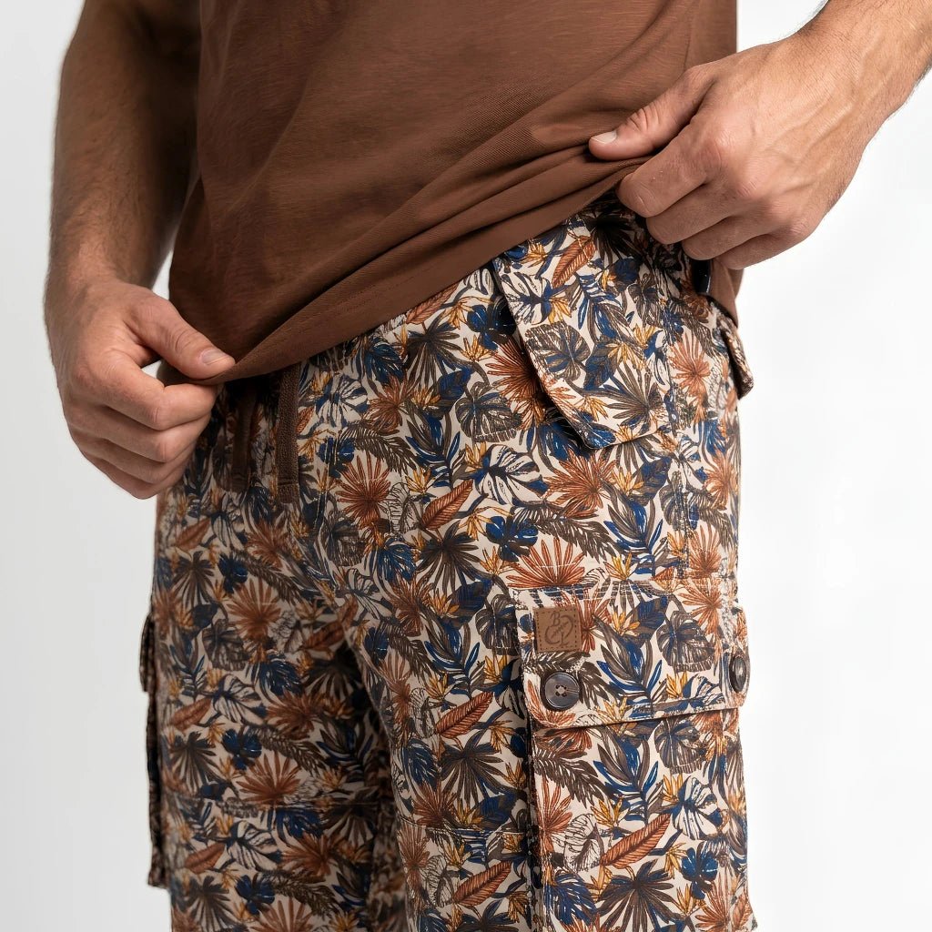 Bermuda cargo imprimé floral pour homme BACK TO LEGEND