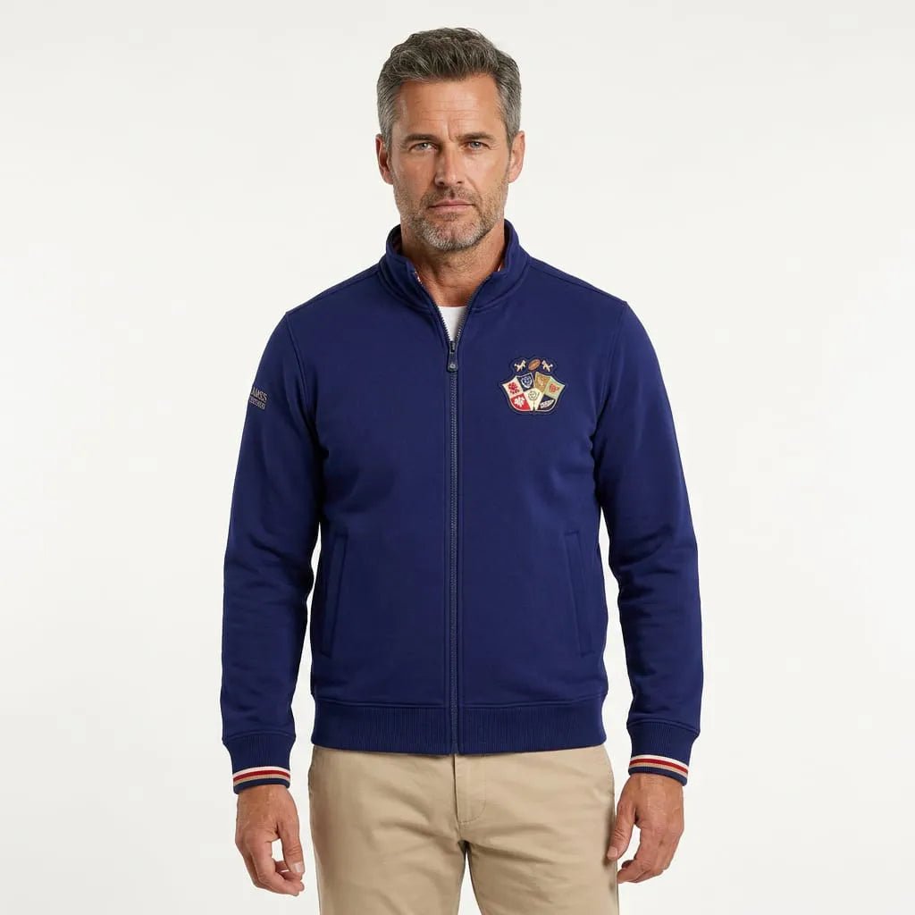 Blouson Barbarians en néoprène bleu marine pour hommes BACK TO LEGEND