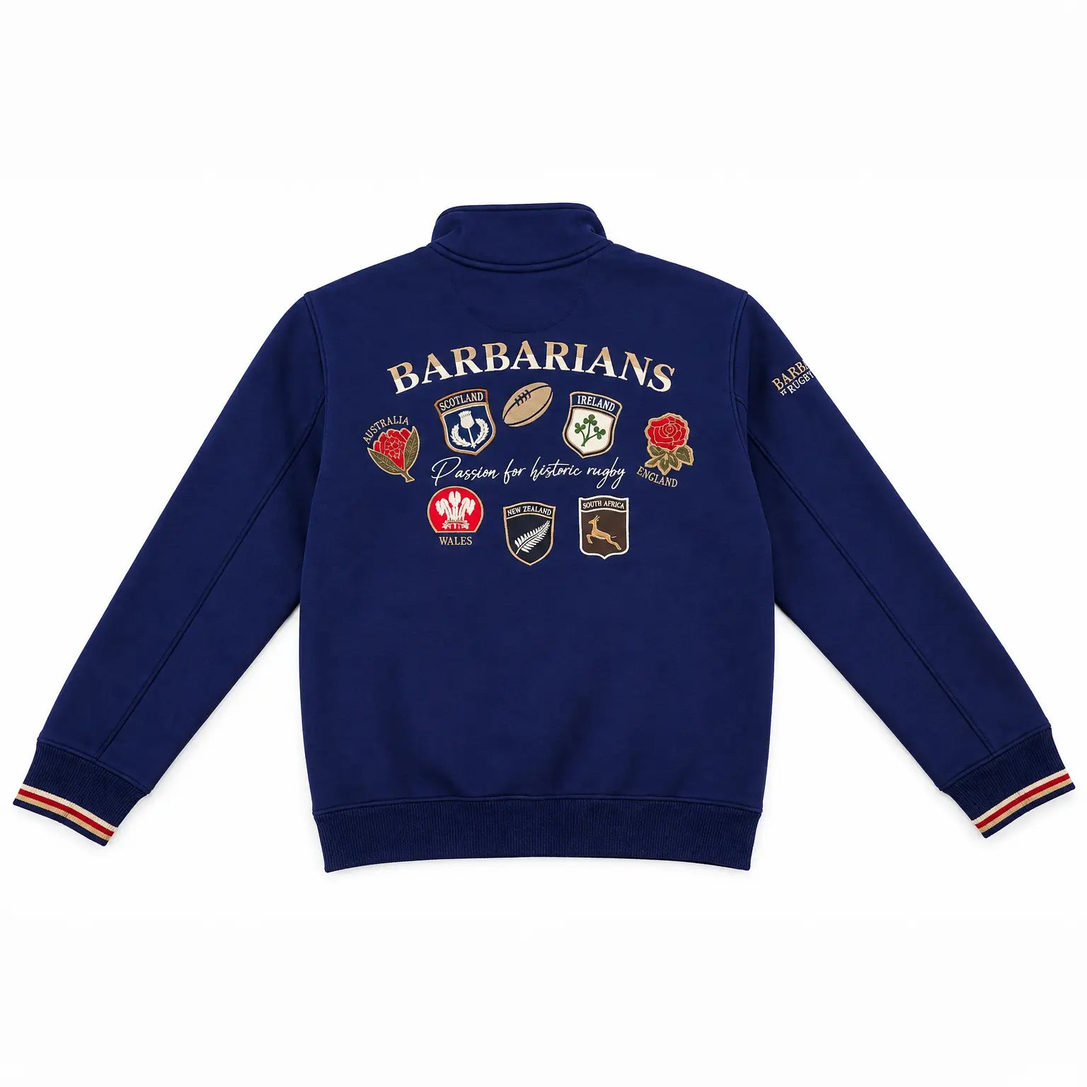 Blouson Barbarians en néoprène bleu marine pour hommes BACK TO LEGEND (vue de dos)
