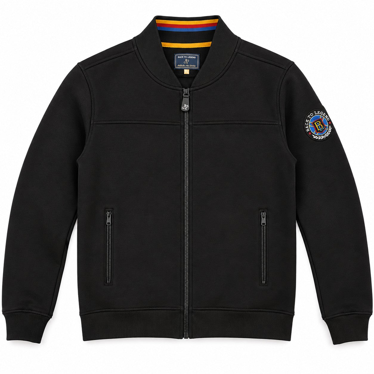 Blouson néoprène noir pour homme BACK TO LEGEND (vue de face)