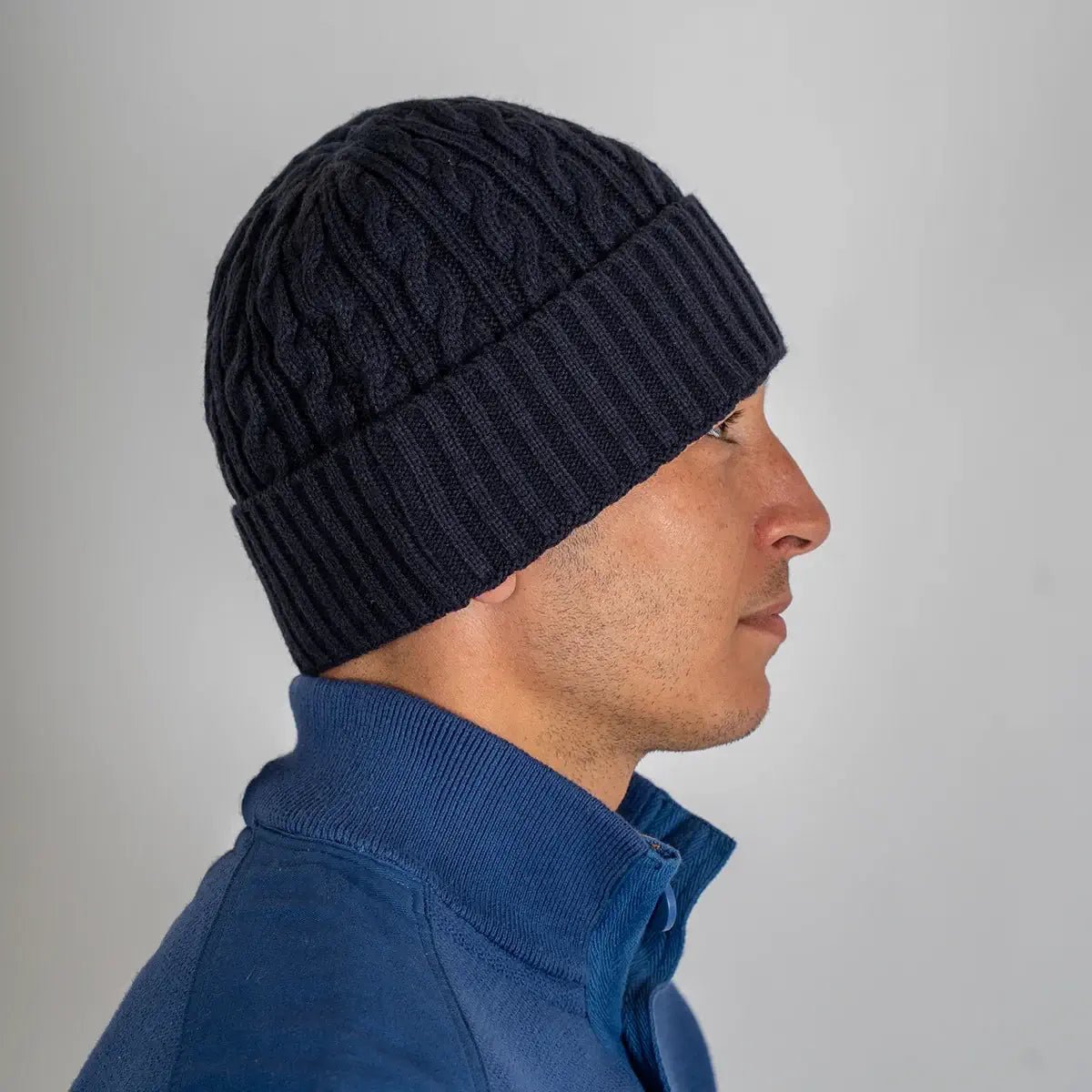 Bonnet torsadé bleu marine doublé polaire BACK to LEGEND