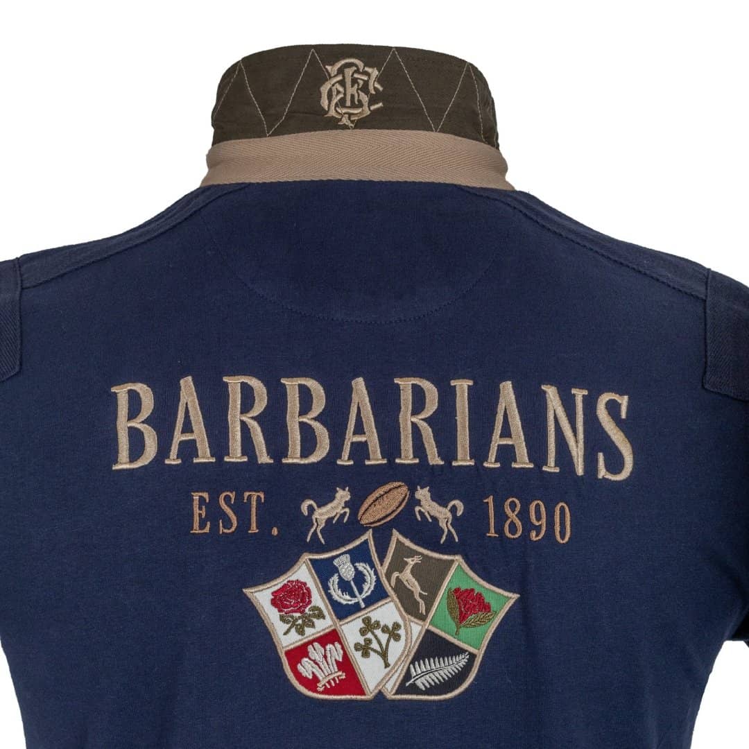 Broderie dorsale Polo Barbarians multi-nation bleu marine