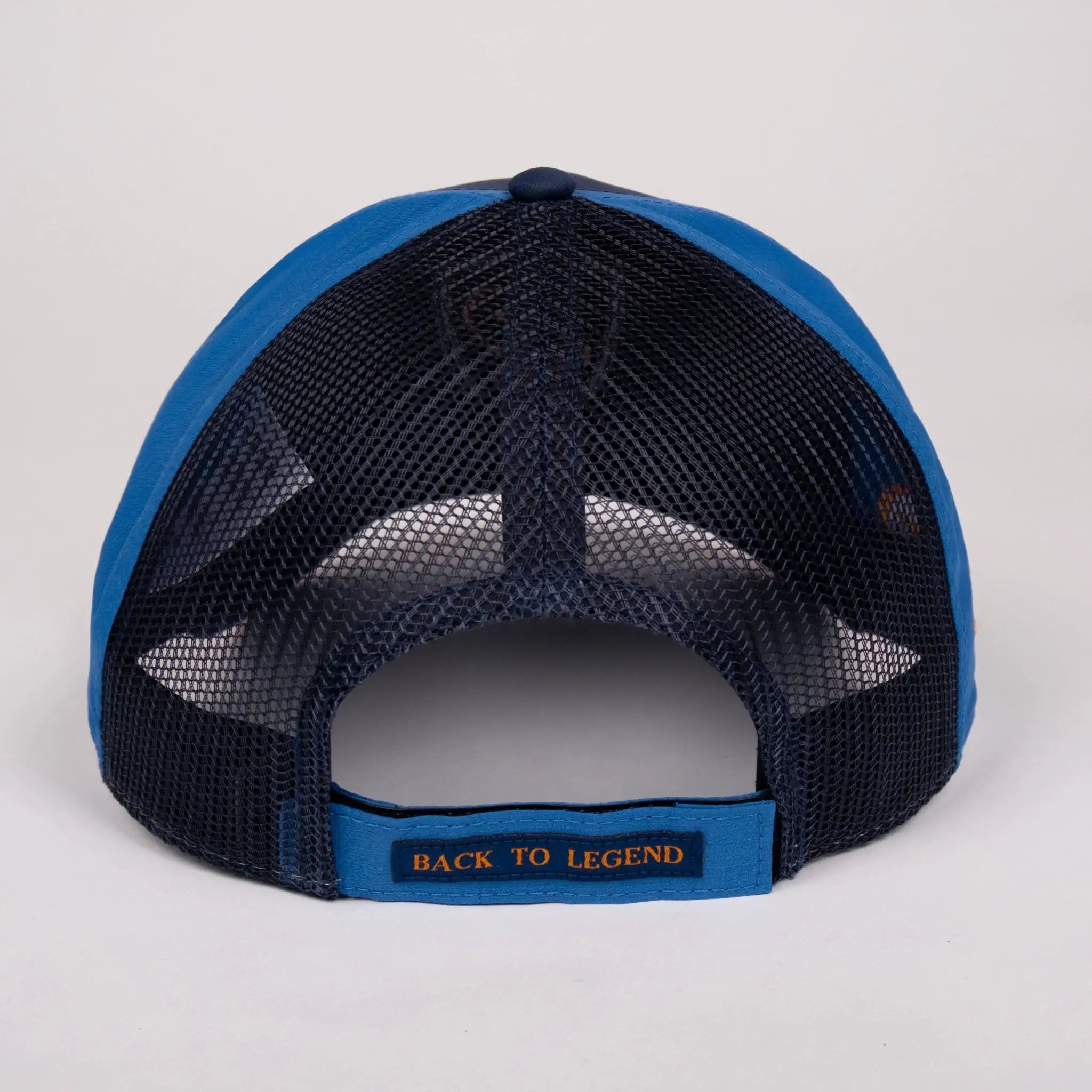 Casquette signature BACK to LEGEND au design bicolore bleu (vue de dos)